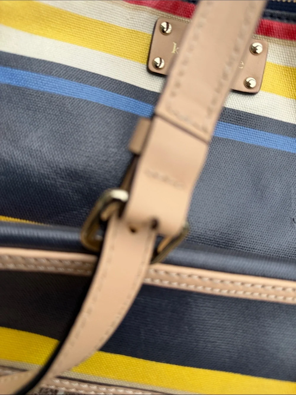 Kate Spade Striped Crossbody Bag in Navy, Yellow & Red. Read Description